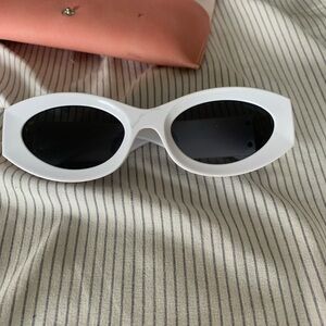 Miu Miu White Frame Sunglasses